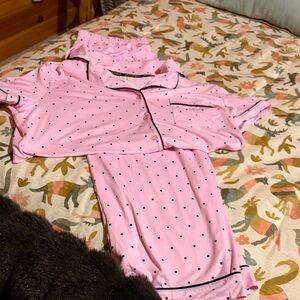 Pink Polka Dot Pajama Set